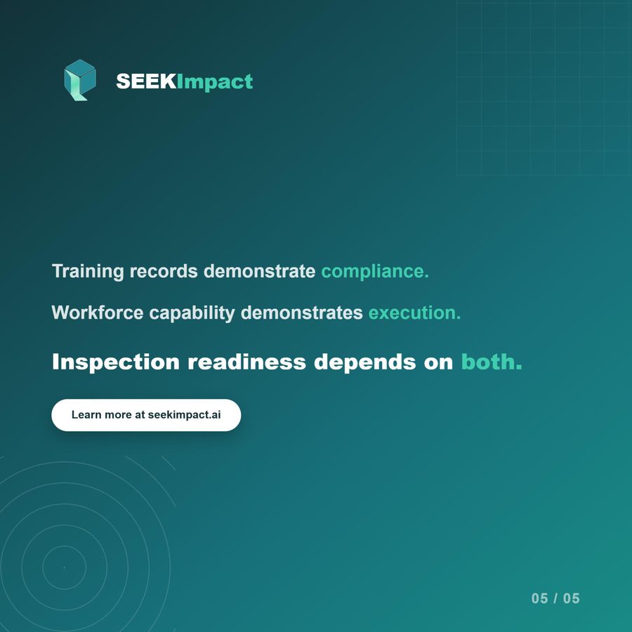 Training records demonstrate compliance. Workforce capability demonstrates execution. Inspection readiness depends on both.